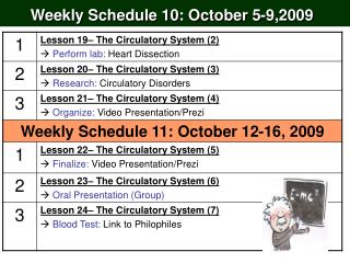 Weekly Schedule 10: October 5-9,2009