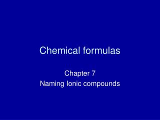 Chemical formulas