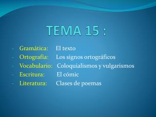TEMA 15 :