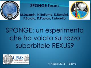 SPONGE: un esperimento che ha volato sul razzo suborbitale REXUS9