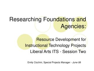 Researching Foundations and Agencies: