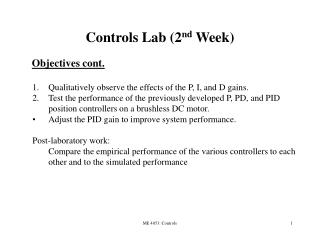 Controls Lab (2 nd Week) ‏