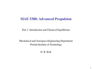MAE 5380: Advanced Propulsion