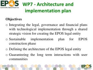 WP7 - Architecture and implementation plan