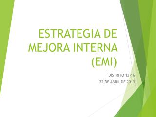 ESTRATEGIA DE MEJORA INTERNA (EMI)