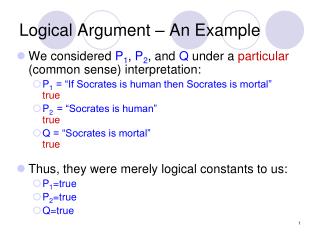 Logical Argument – An Example