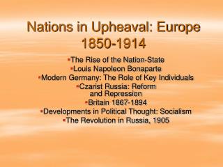 Nations in Upheaval: Europe 1850-1914