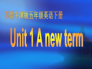 Unit 1 A new term