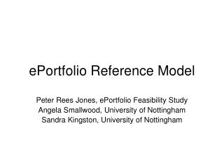 ePortfolio Reference Model