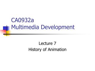 CA0932a Multimedia Development