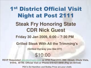 1 st District Official Visit Night at Post 2111