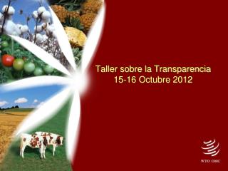 Taller sobre la Transparencia 15-16 Octubre 2012