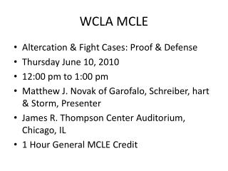 WCLA MCLE