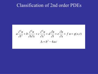 Classification of 2nd order PDEs