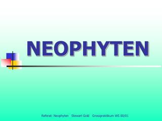 NEOPHYTEN