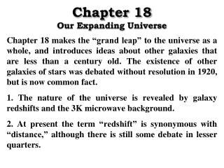 Chapter 18 Our Expanding Universe