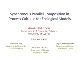 Synchronous Parallel Composition in Process Calculus for Ecological Models