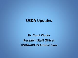 USDA Updates