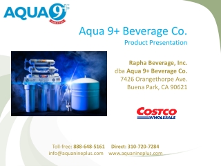 Aqua 9+ Beverage Co. Product Presentation