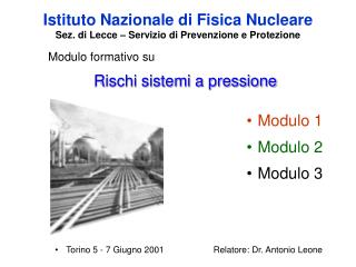 Istituto Nazionale di Fisica Nucleare Sez. di Lecce – Servizio di Prevenzione e Protezione