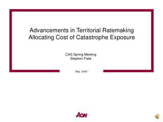 Advancements in Territorial Ratemaking Allocating Cost of Catastrophe Exposure