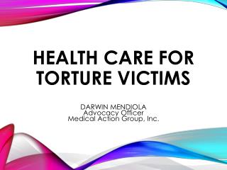 Health care for torture victims
