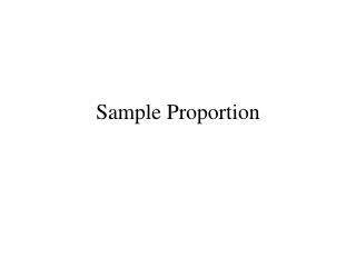 Sample Proportion