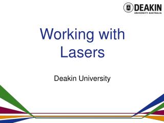 Working with Lasers