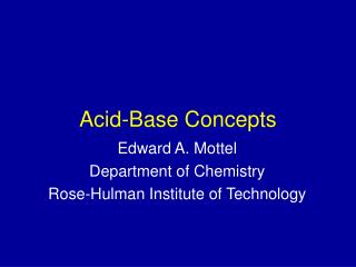 Acid-Base Concepts