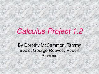 Calculus Project 1.2