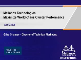 Mellanox Technologies Maximize World-Class Cluster Performance
