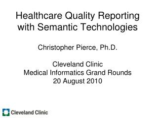 Healthcare Quality Reporting Overview