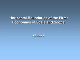 Horizontal Boundaries of the Firm: Economies of Scale and Scope Chapter 2
