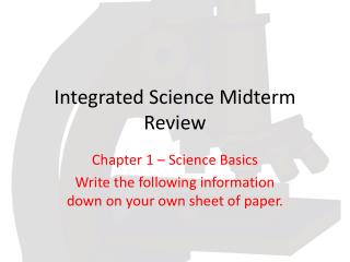 Integrated Science Midterm Review
