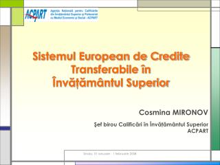 Sistemul European de Credite Transferabile în Învăţământul Superior