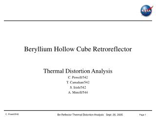 Beryllium Hollow Cube Retroreflector