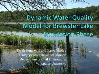 Dynamic Water Quality Model for Brewster Lake – Simulation Phase