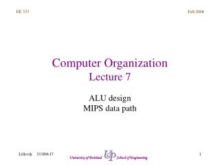 Computer Organization Lecture 7