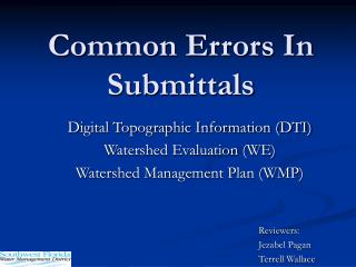 Common Errors In Submittals