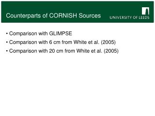 Comparison with GLIMPSE Comparison with 6 cm from White et al. (2005)