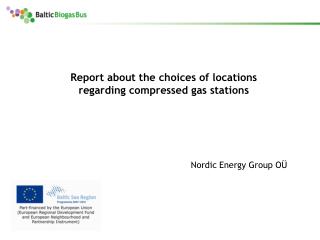 Report about the choices of locations regarding compressed gas stations