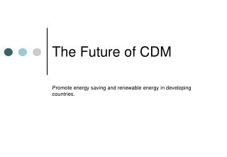 The Future of CDM