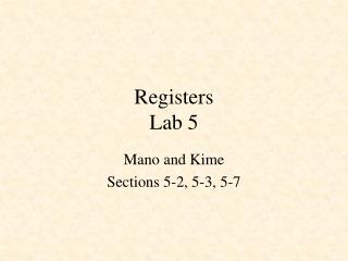 Registers Lab 5