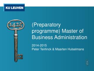 (Preparatory programme ) Master of Business Administration