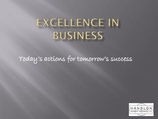 Excellence in Business