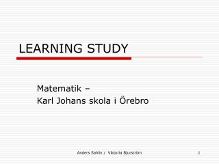 LEARNING STUDY