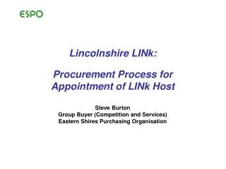 Lincolnshire LINk: Procurement Process for Appointment of LINk Host