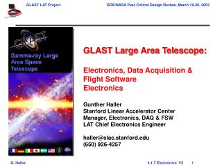 GLAST Large Area Telescope: Electronics, Data Acquisition &amp; Flight Software Electronics