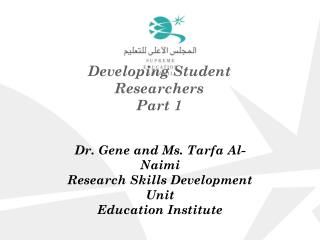 Developing Student Researchers Part 1