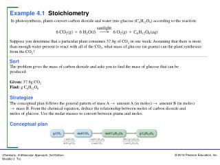 Example 4.1 Stoichiometry